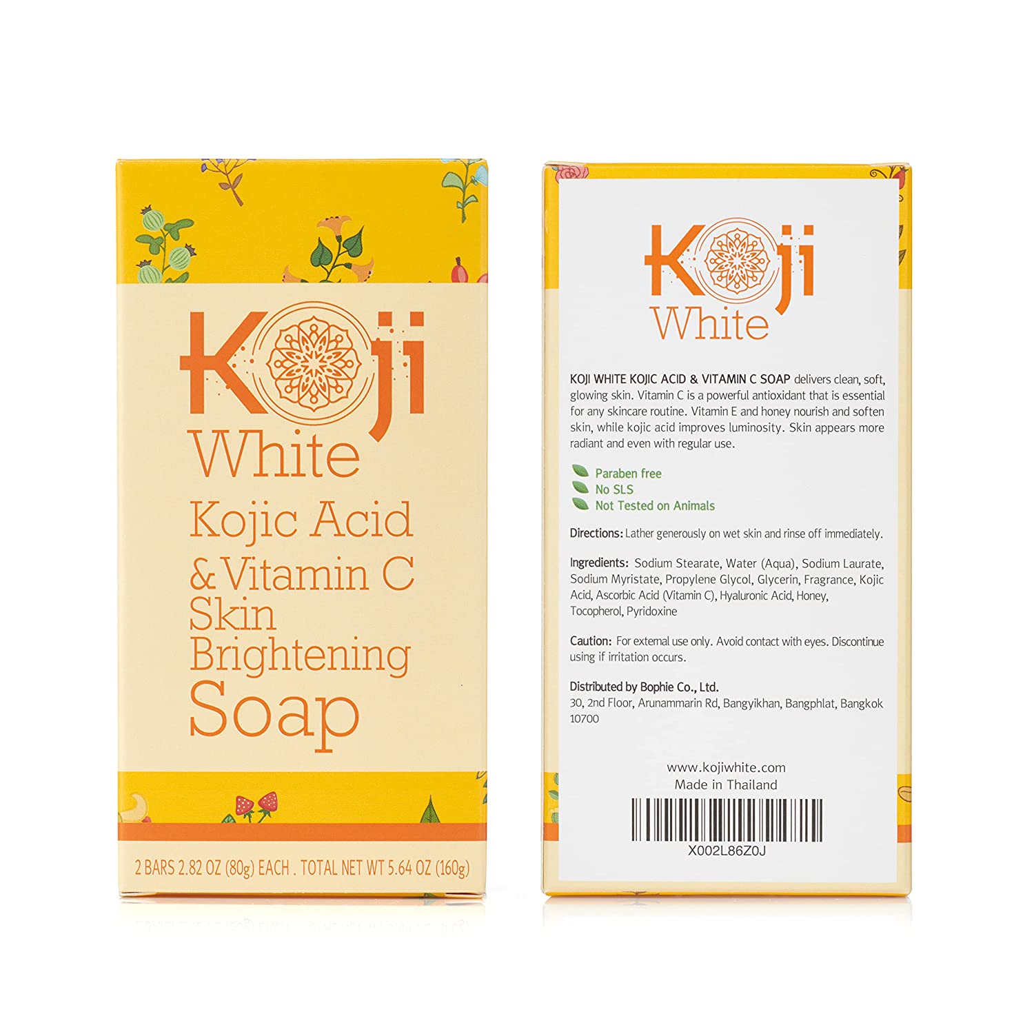 Kojic Acid Vitamin C Skin Brightening Soap 2 Bars Koji White